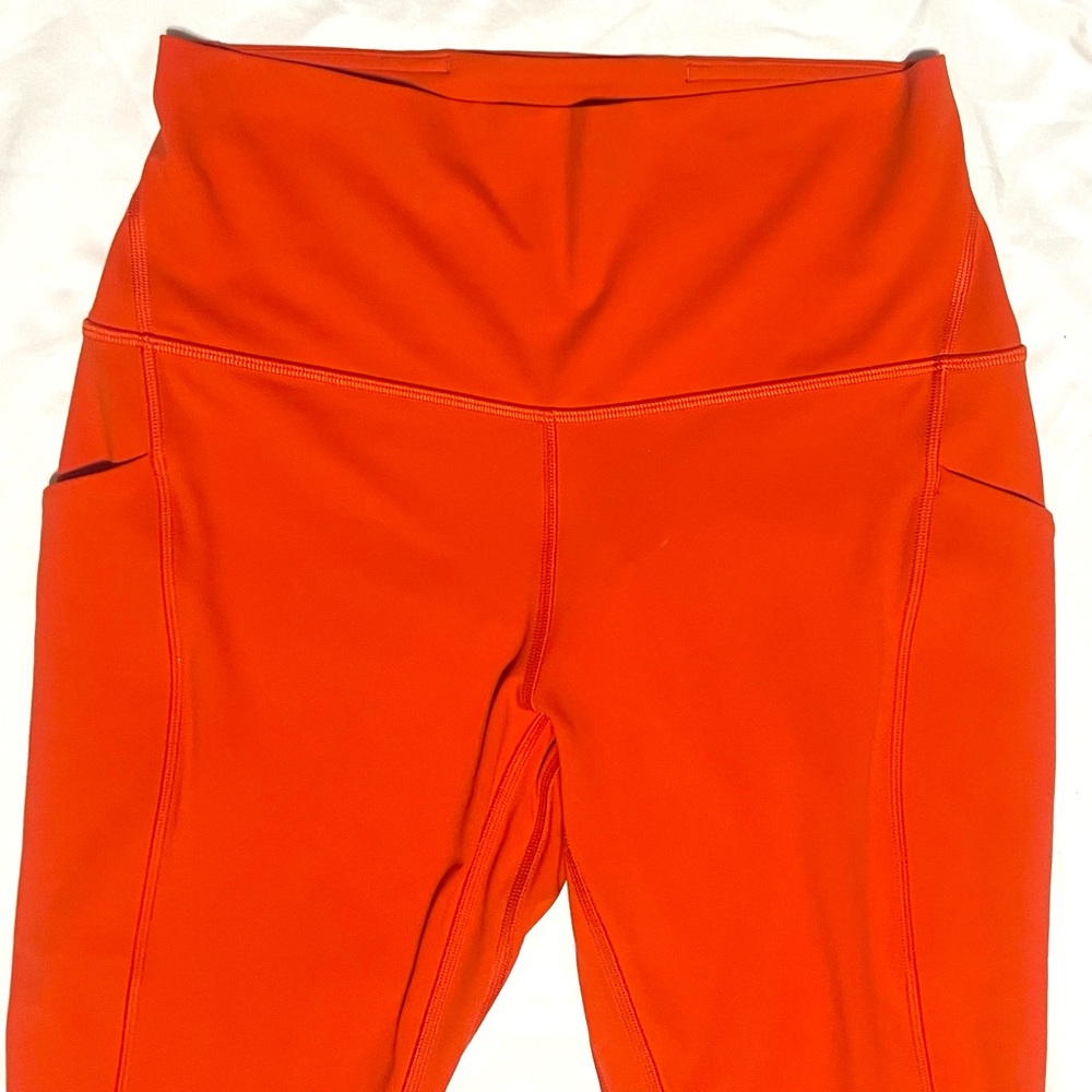Lululemon Orange Align Pants Workout Leggings Pockets  Sz 8 Activewear Stretch - Picture 11 of 11
